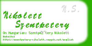 nikolett szentpetery business card